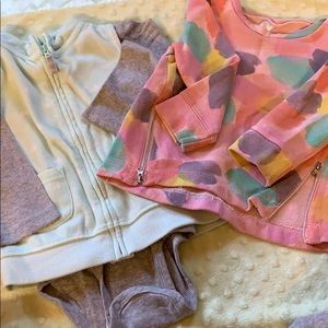 Girl sweater, onesie and vest!